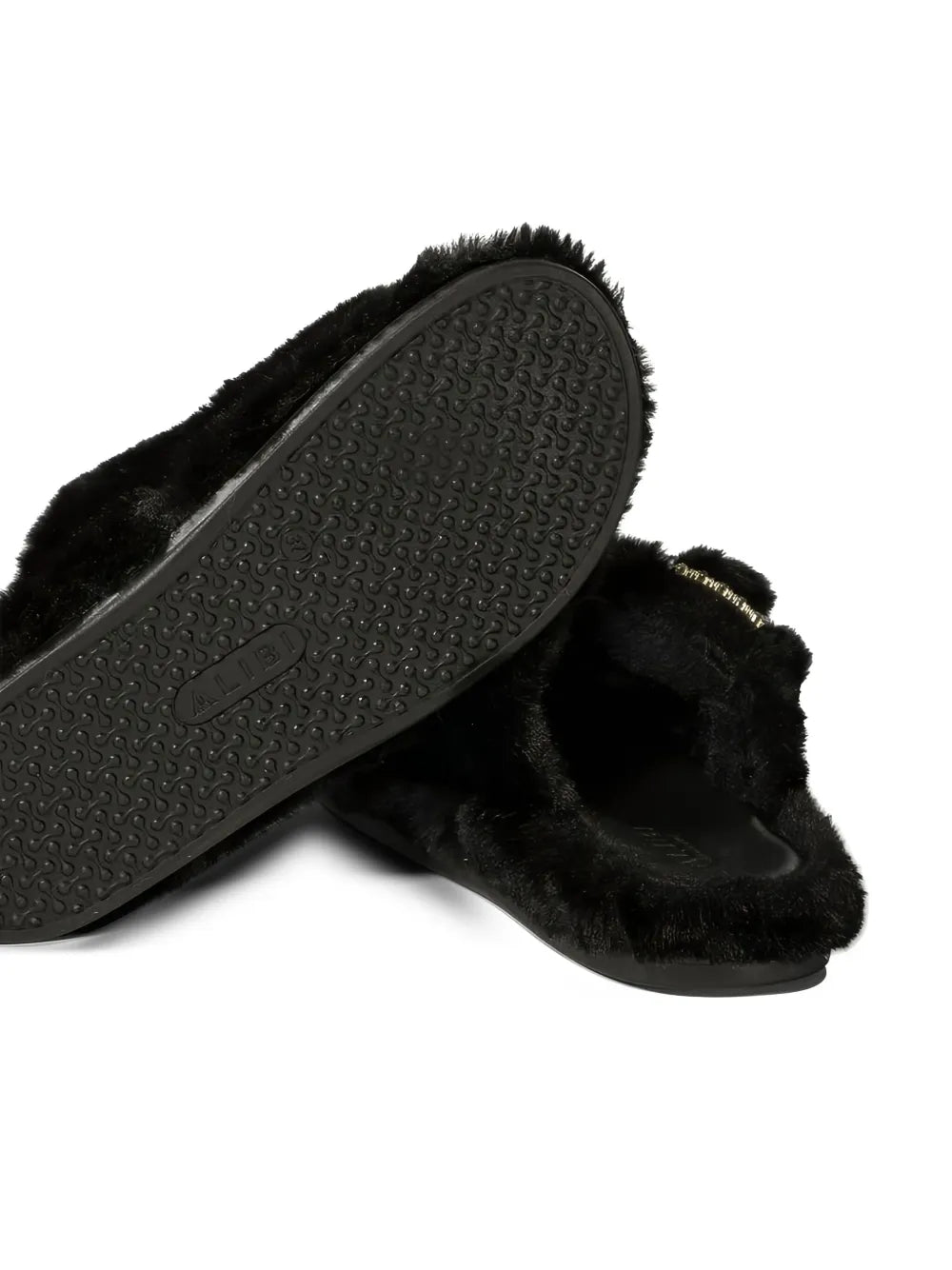 ALIBI  double-buckle fur sandals