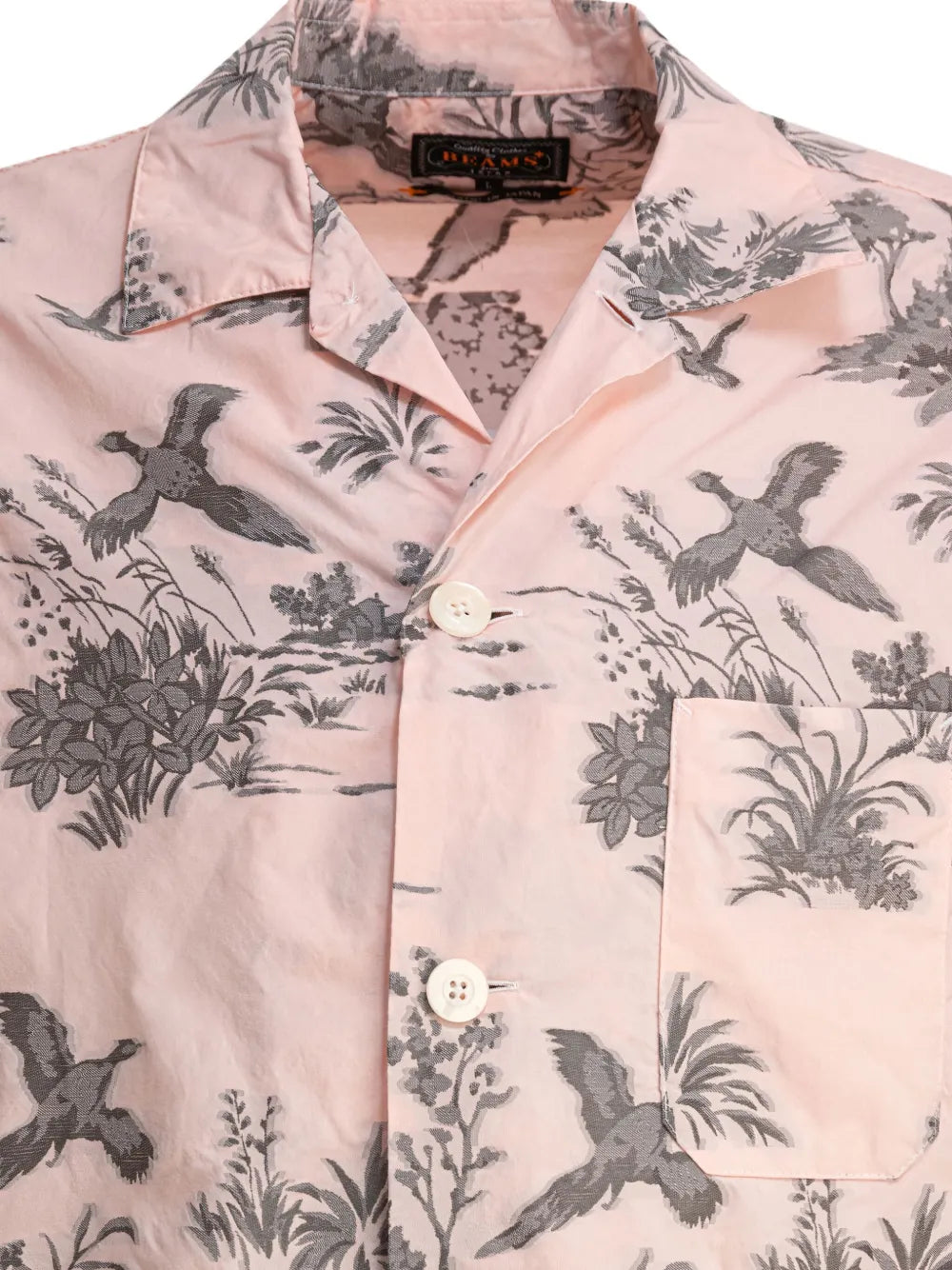 BEAMS PLUS  bird-print pocket shirt