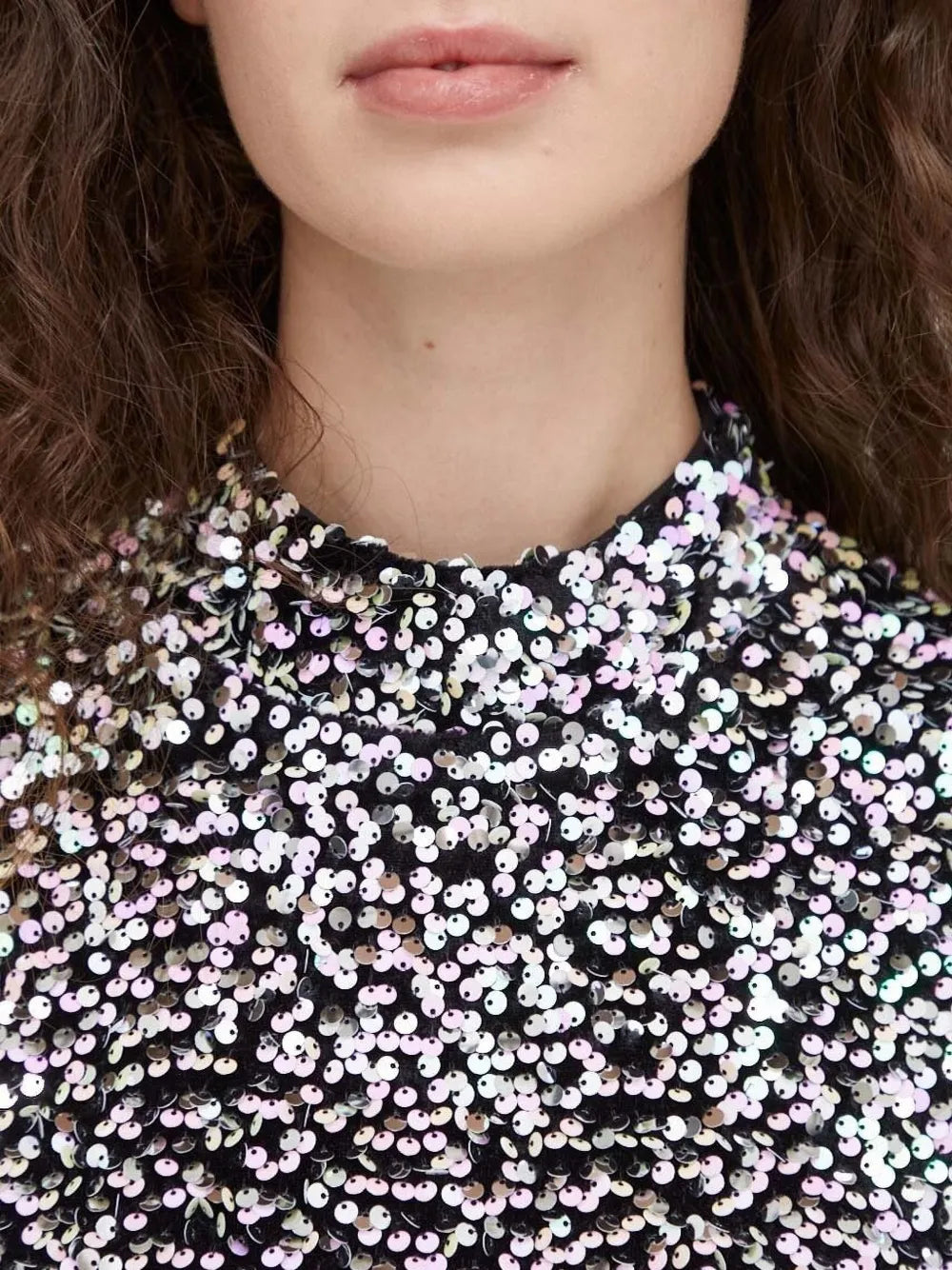 Bruuns Bazaar sequin mock-neck mini dress