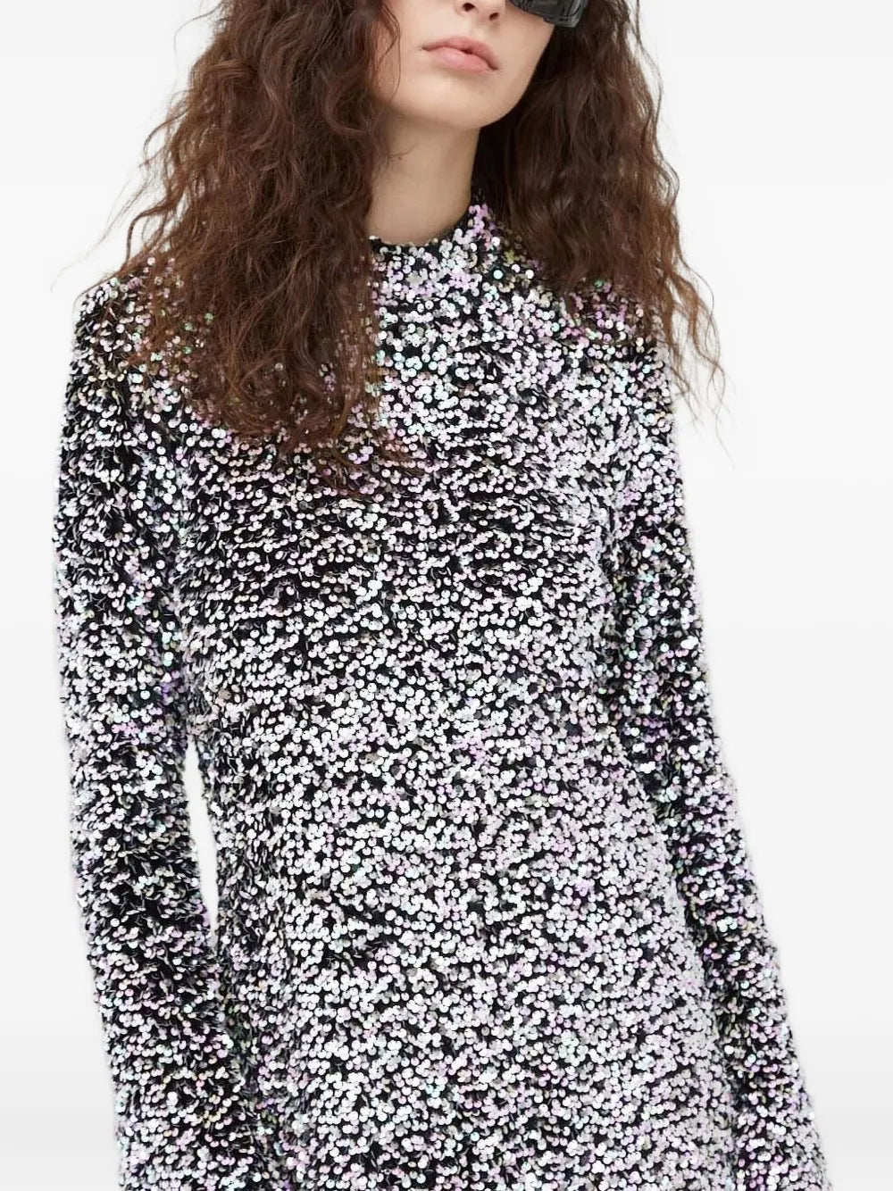 Bruuns Bazaar sequin mock-neck mini dress