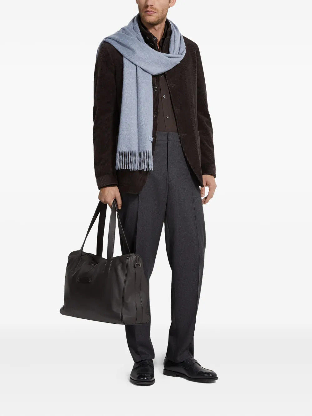 Zegna  wool-blend tapered trousers