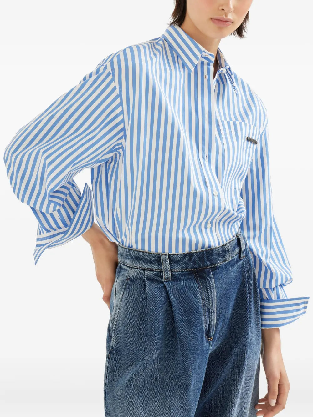 Brunello Cucinelli striped poplin shirt