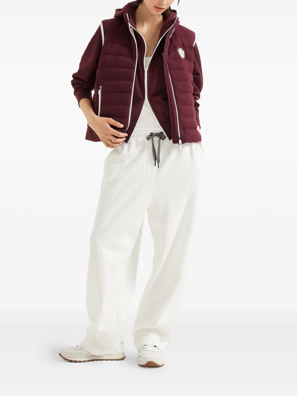 Brunello Cucinelli  logo-patch zipped hoodie