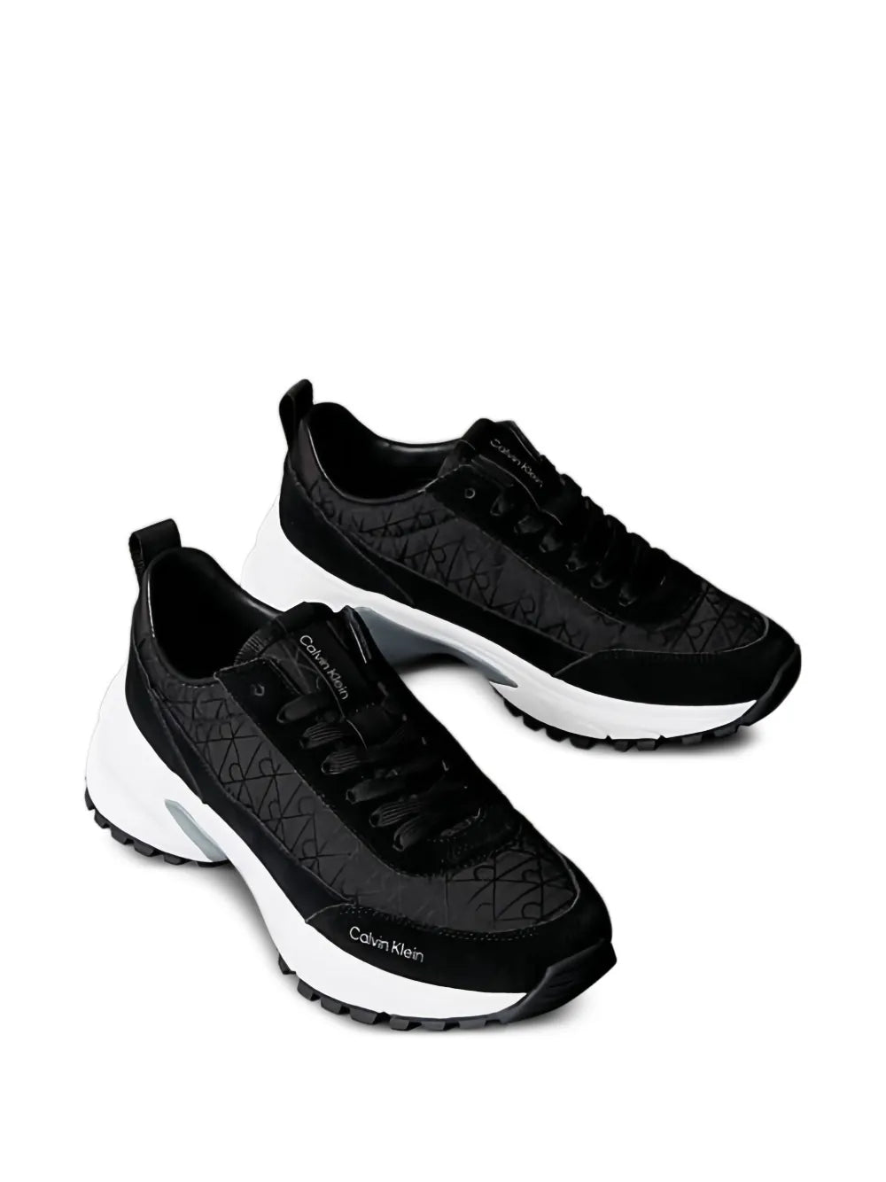 Calvin Klein  monogram-patterned leather sneakers