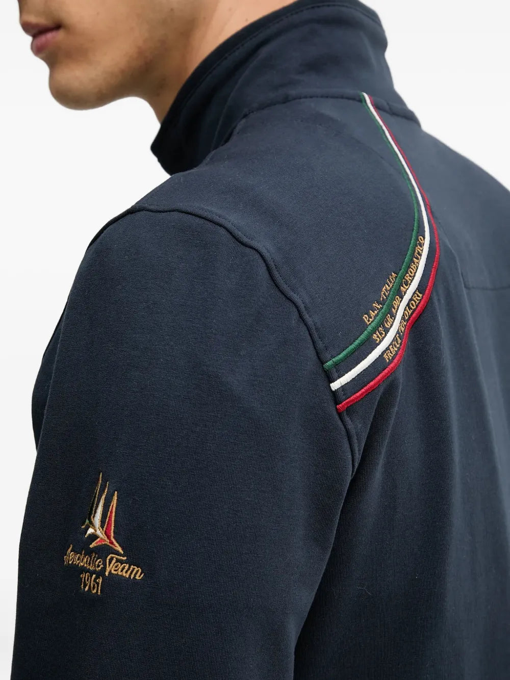 Aeronautica Militare  embroidered zip-up sweatshirt