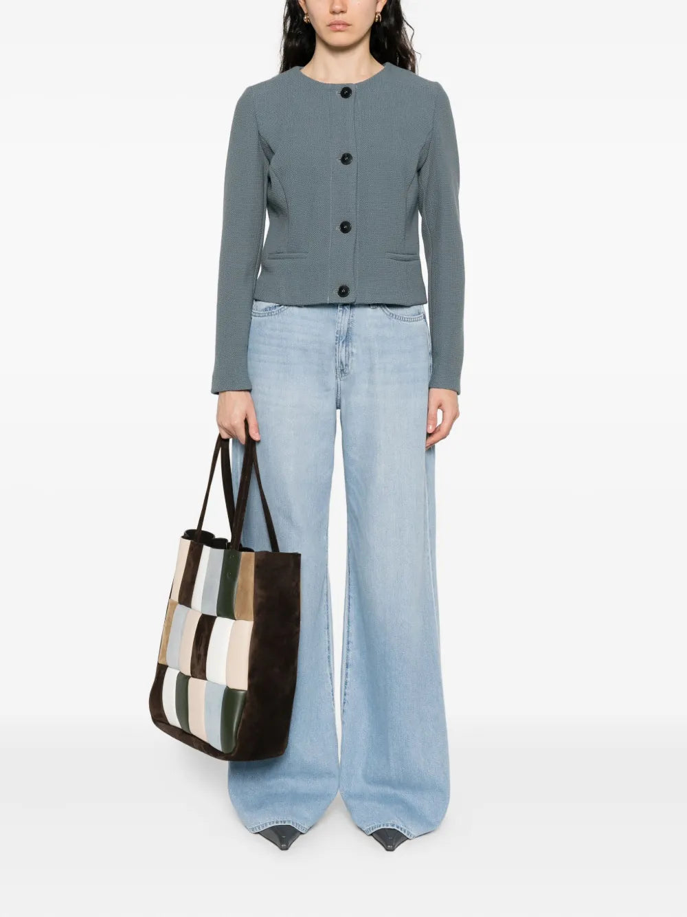 7 For All Mankind  buttoned straight-leg jeans