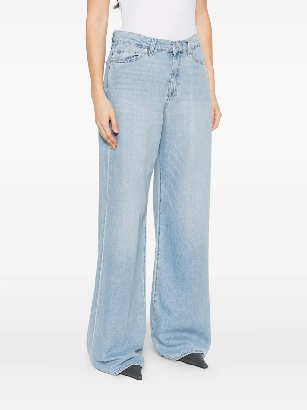 7 For All Mankind  buttoned straight-leg jeans