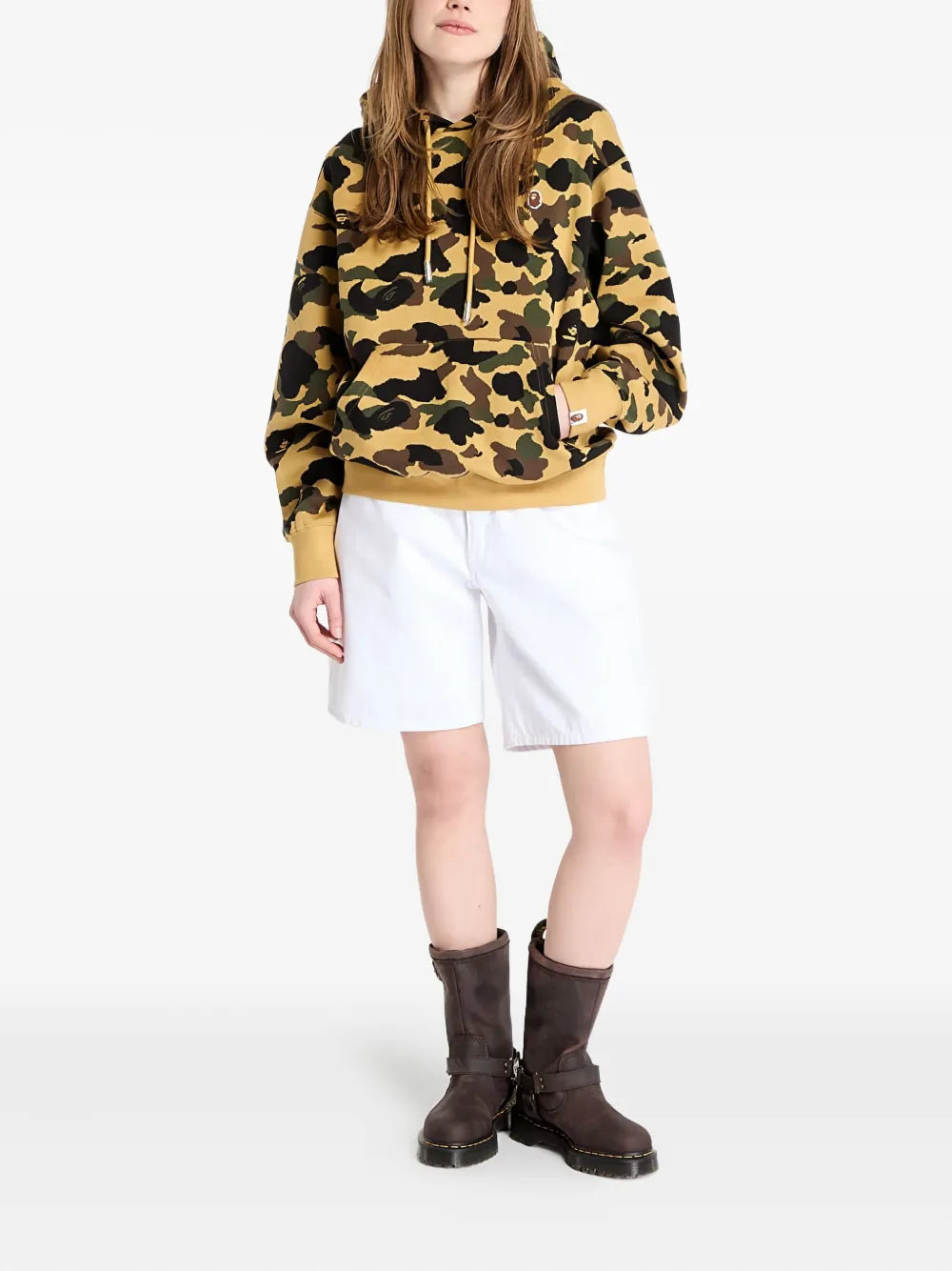 A BATHING APE®  Camo jacquard One Point hoodie
