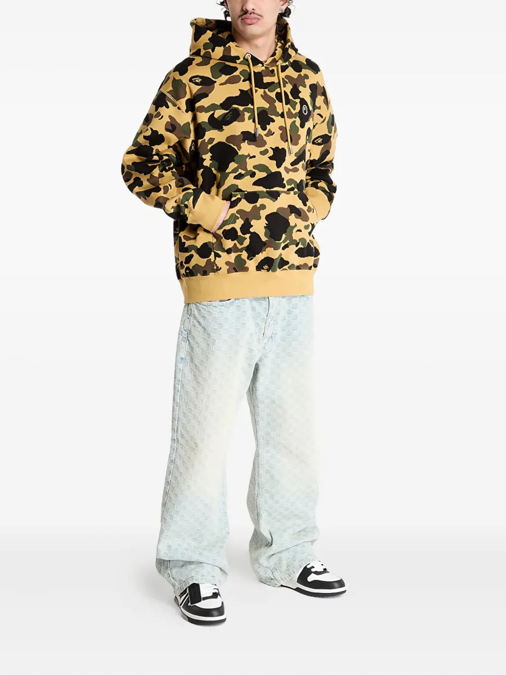 A BATHING APE®  Camo jacquard One Point hoodie