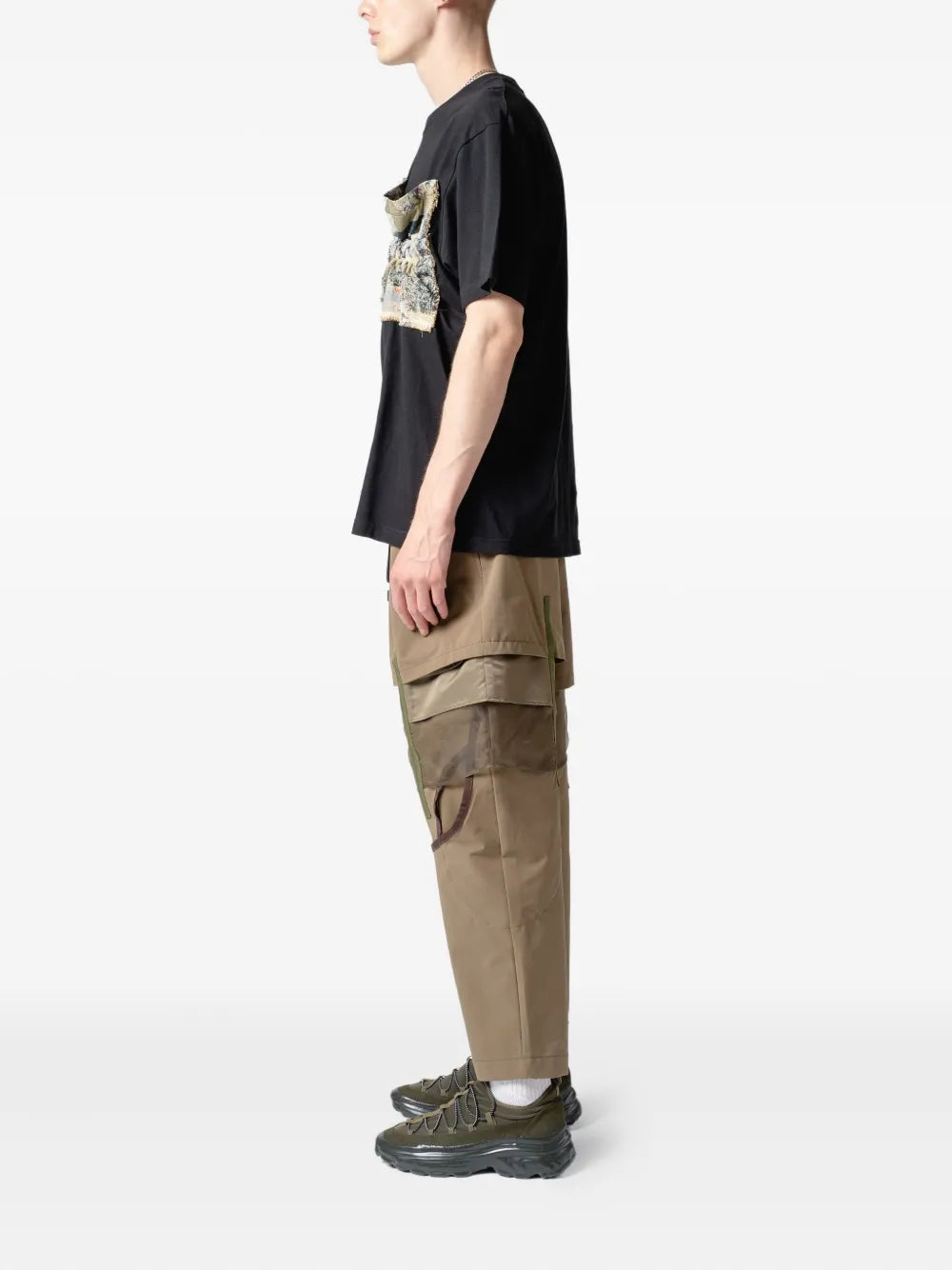 Yoshiokubo  tapestry-pocket T-shirt