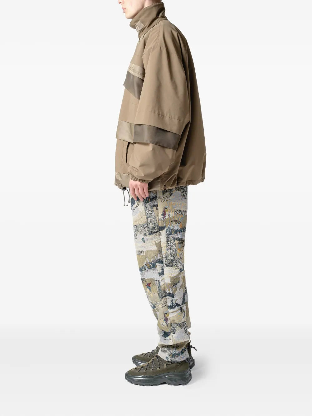 Yoshiokubo panelled drawstring jacket
