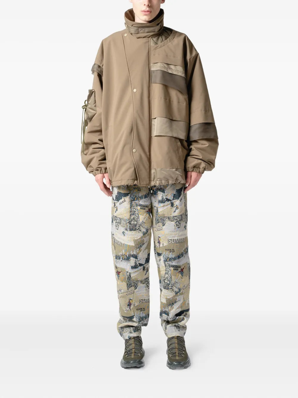 Yoshiokubo panelled drawstring jacket