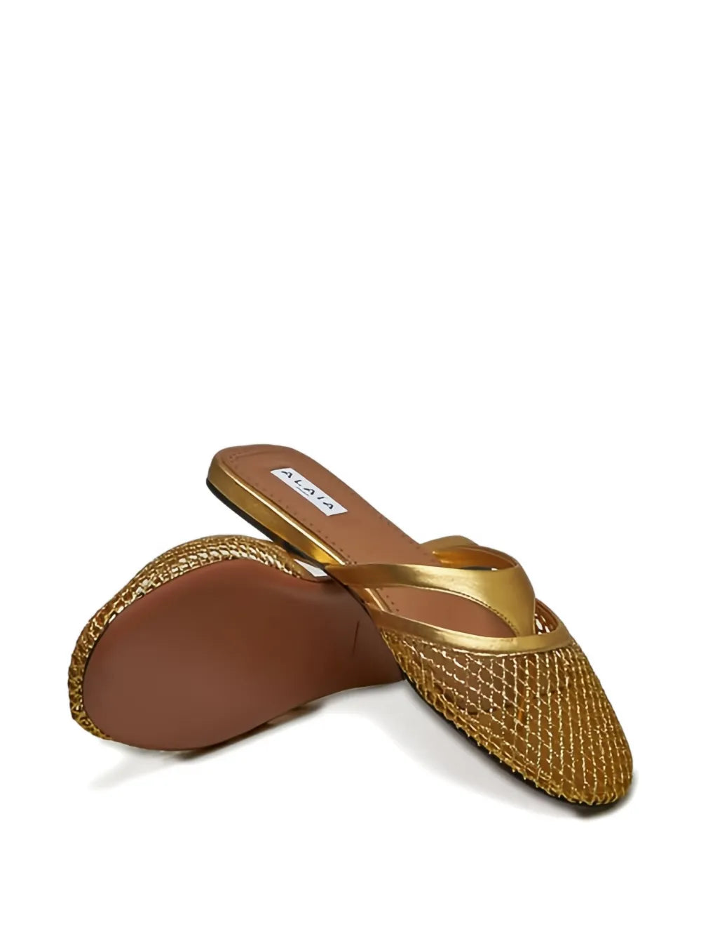 Alaïa  net-panelled leather mules