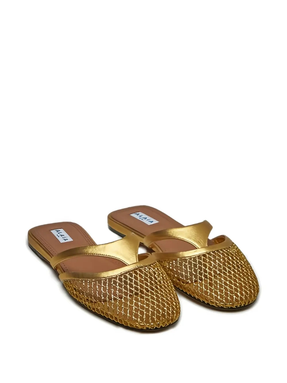 Alaïa  net-panelled leather mules