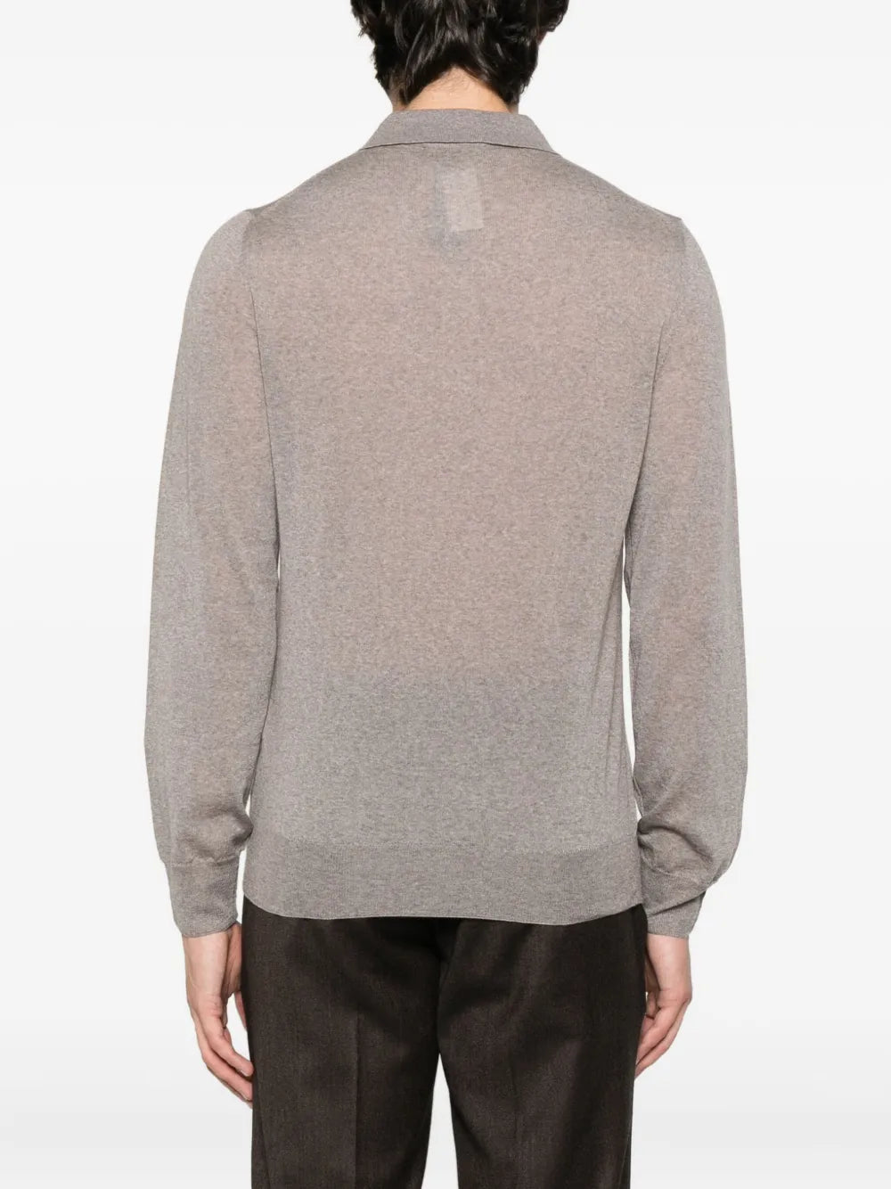 Canali  knited long-sleeved polo shirt