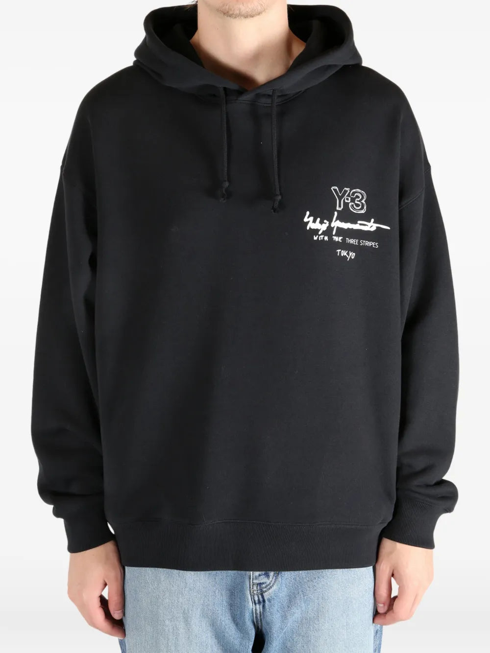Y-3 ADIDAS  logo-print hoodie