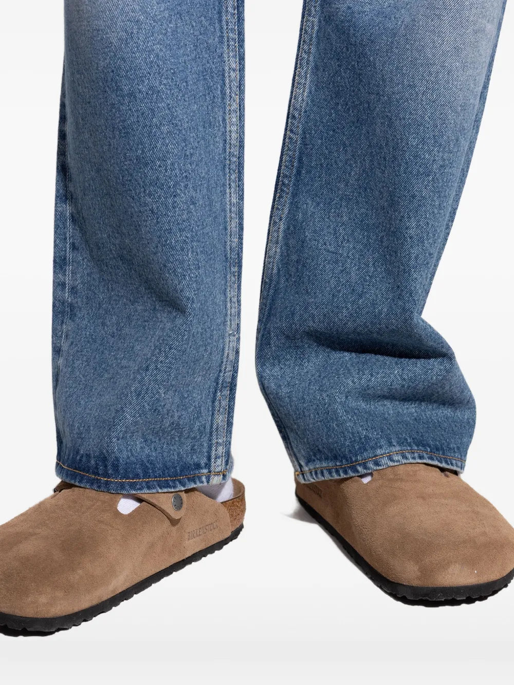 Birkenstock Boston buckle suede mules