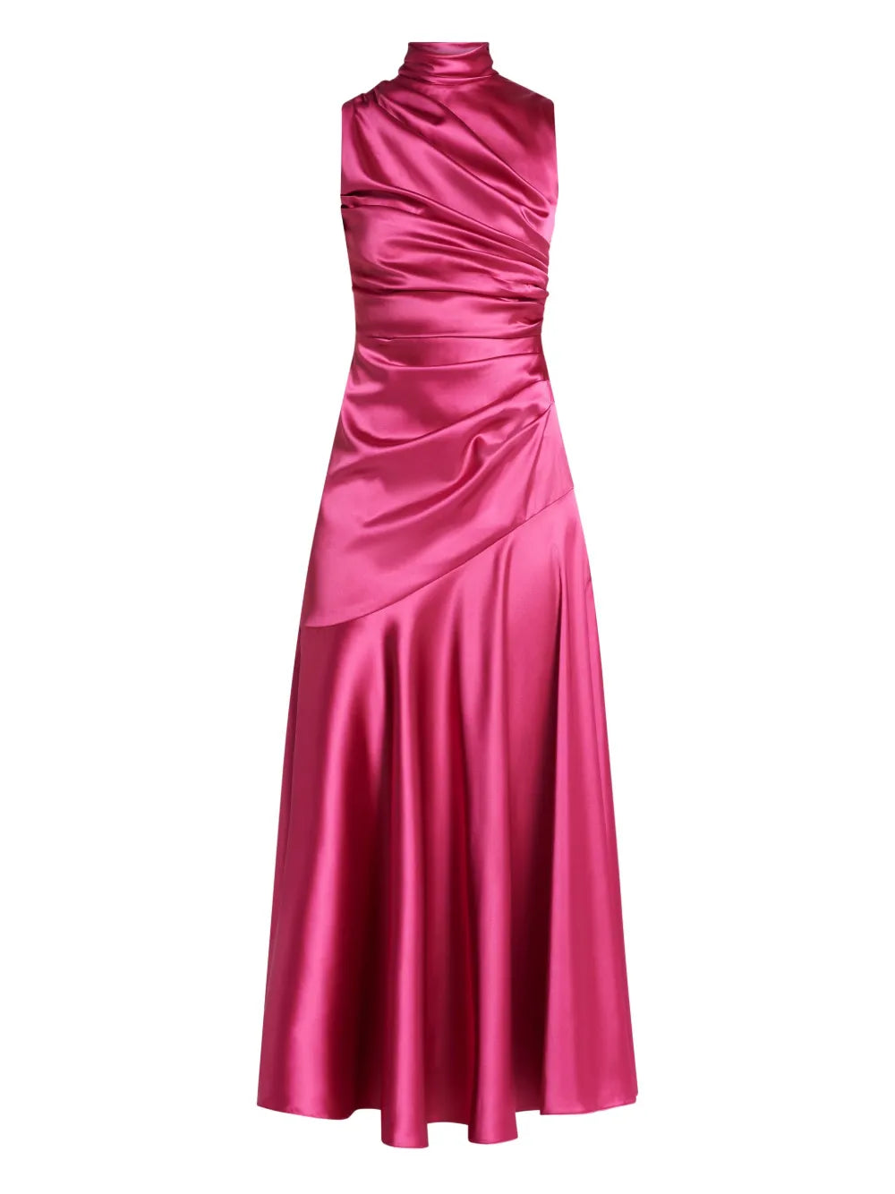 VASILIKI  high-neck draped midi dress