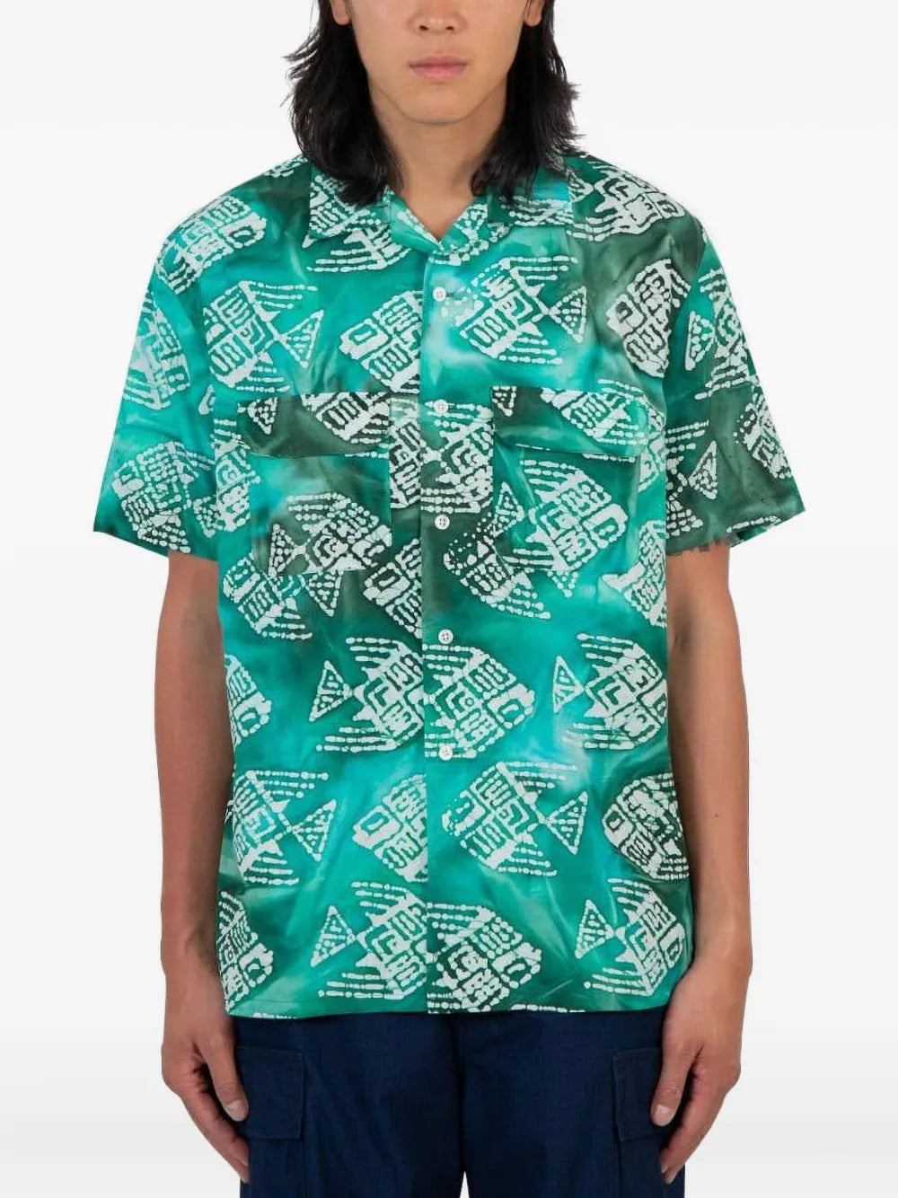 BEAMS PLUS  patterned cotton shirt