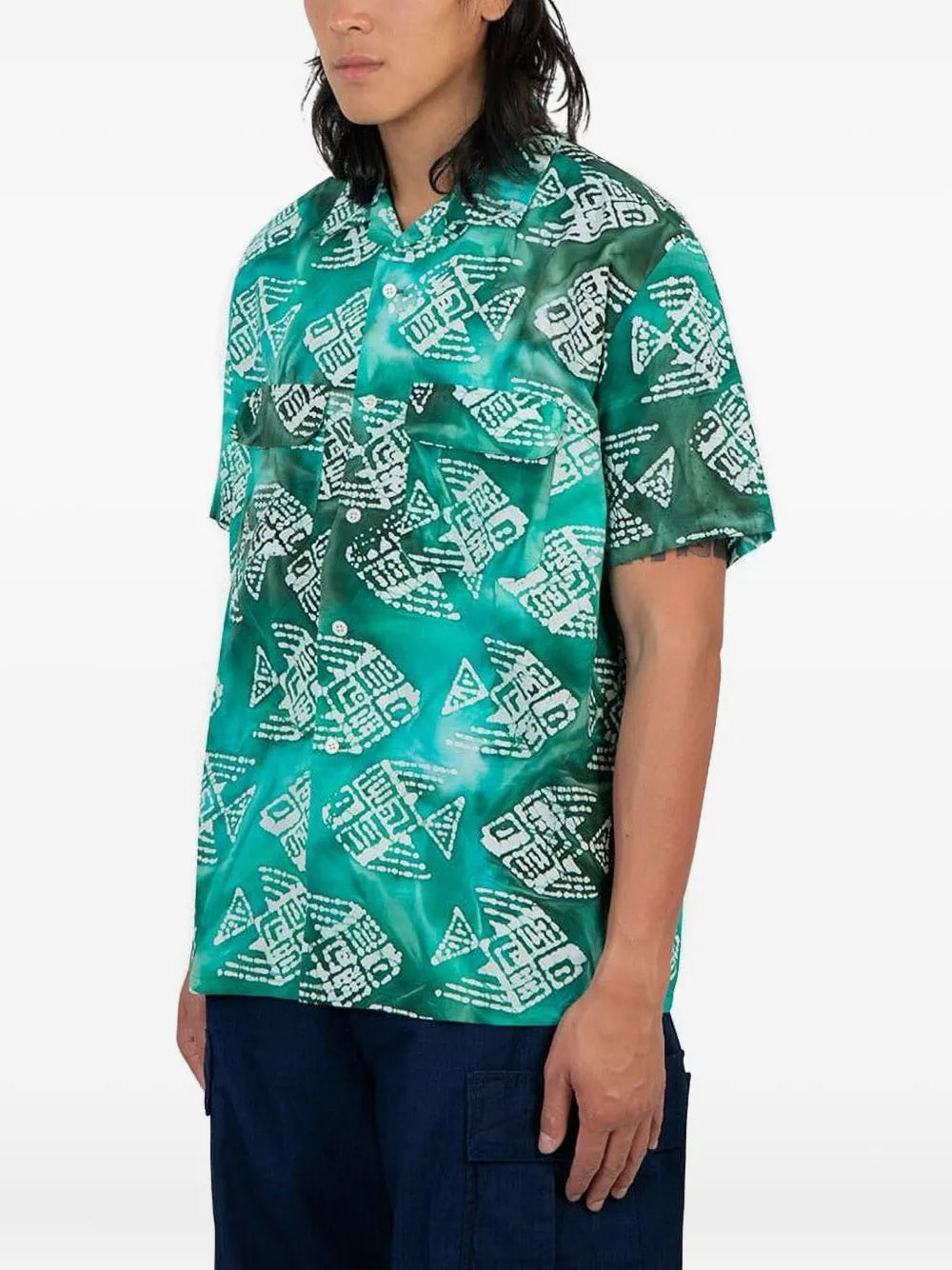 BEAMS PLUS  patterned cotton shirt