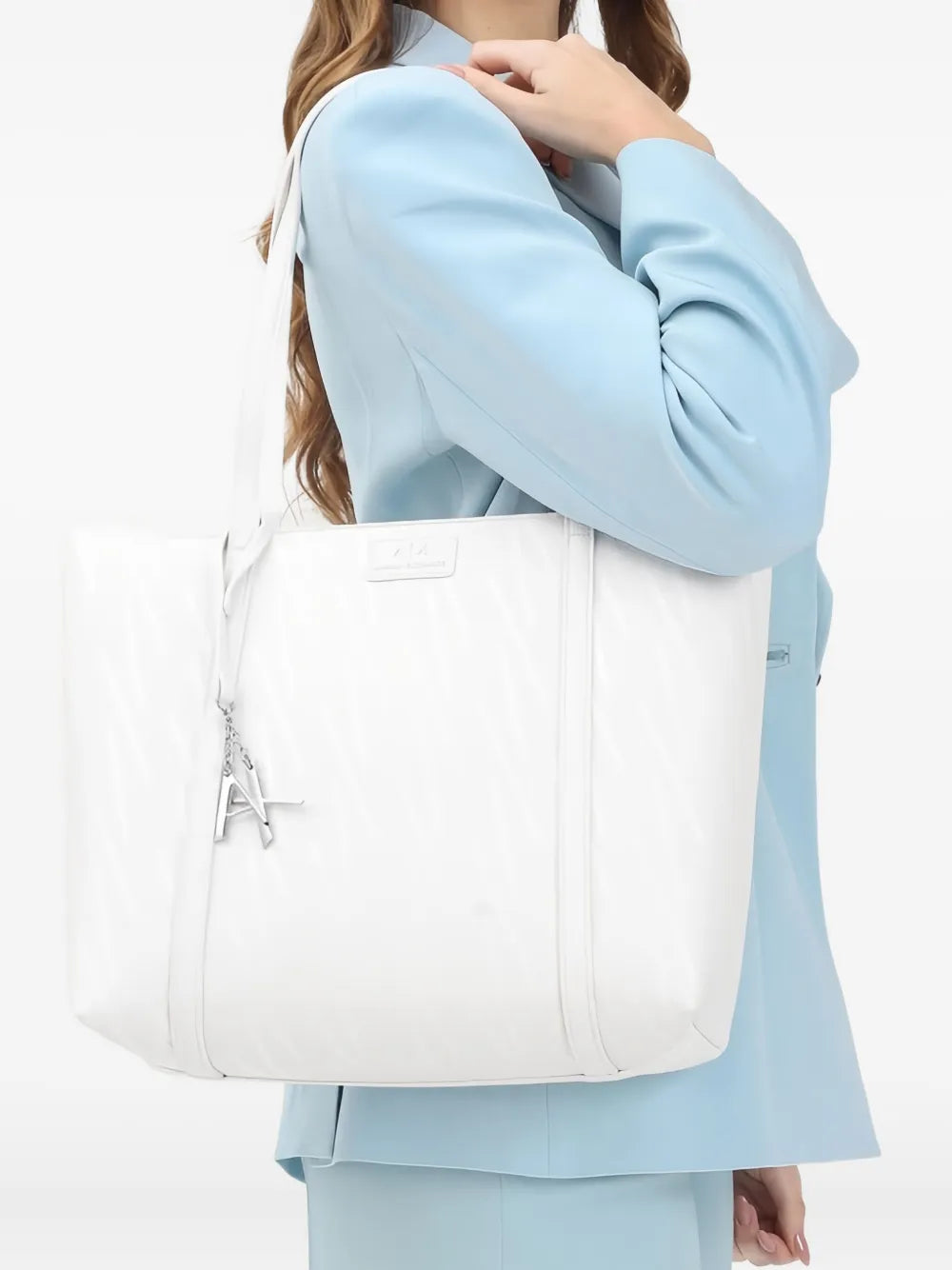 Armani Exchange monogram logo-plaque tote bag
