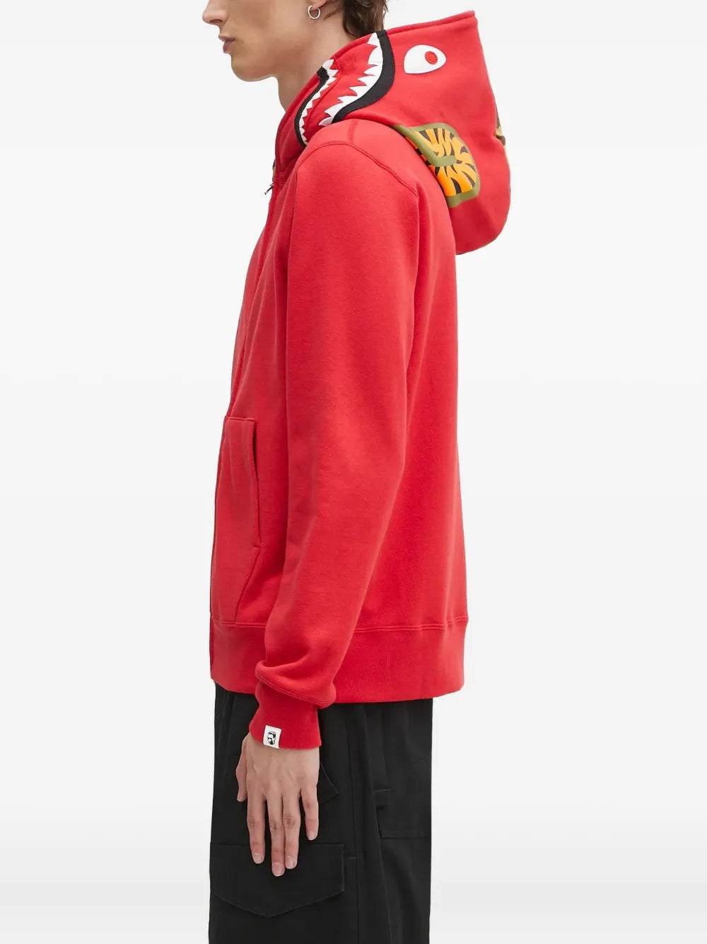 A BATHING APE®  shark-pattern hooded zip-up sweatshirt