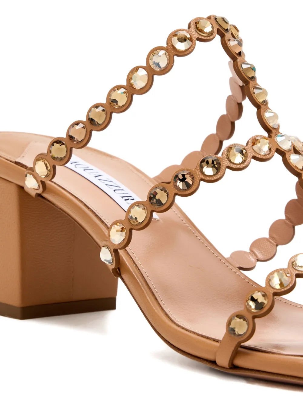 Aquazzura  50mm Tequila crystal-embellished block-heel sandals