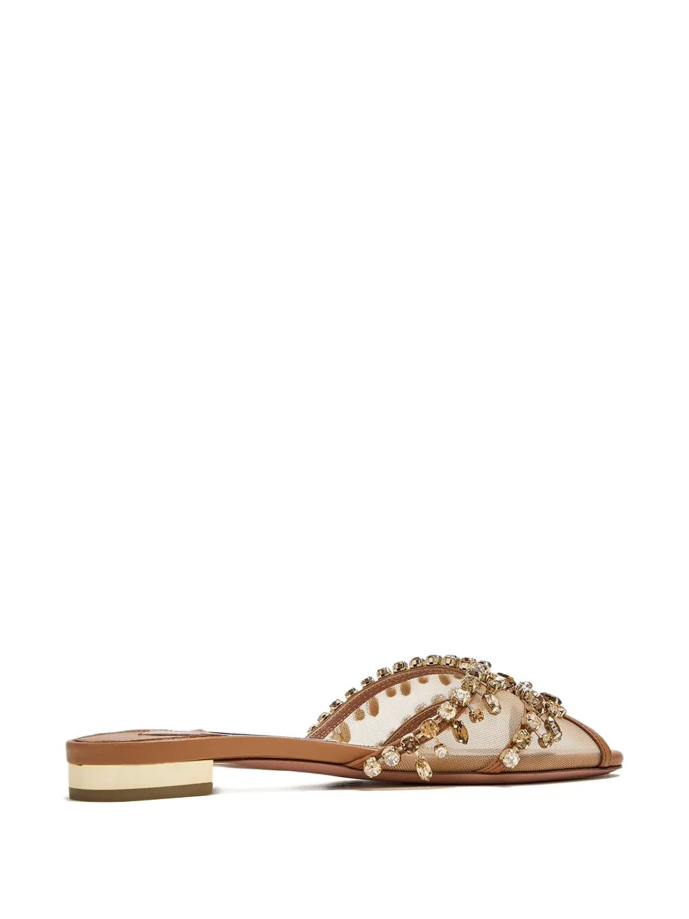 Aquazzura  Temptation crystal-embellished mesh sandals