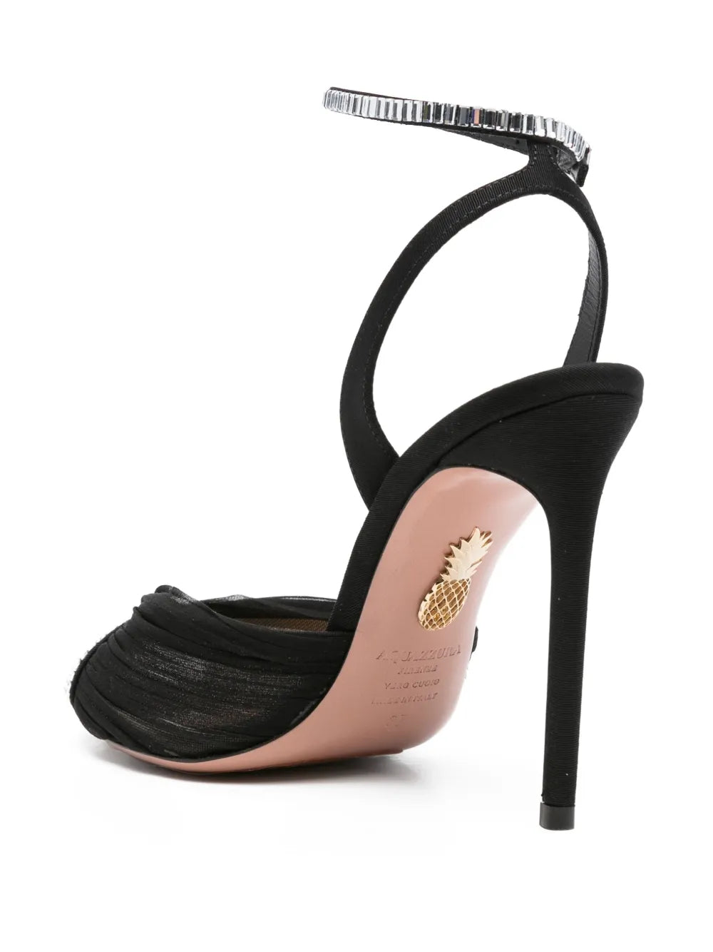 Aquazzura  105mm Gatsby crystal-embellished mesh sandals
