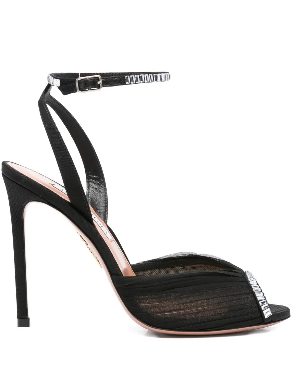 Aquazzura  105mm Gatsby crystal-embellished mesh sandals