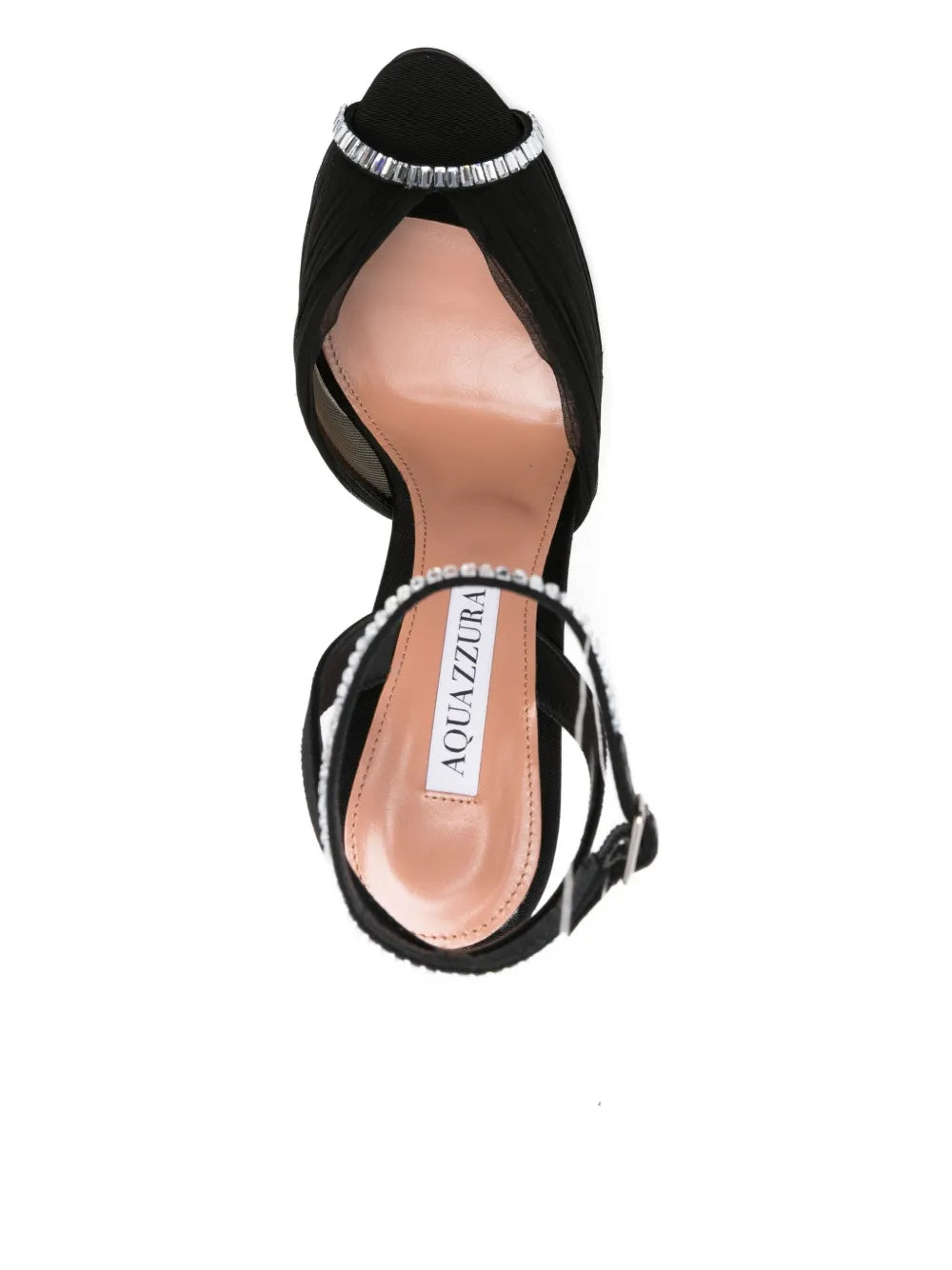 Aquazzura  105mm Gatsby crystal-embellished mesh sandals