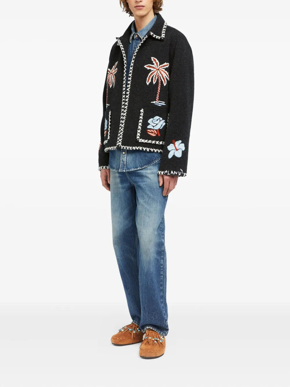 Alanui  embroidered chain-trimmed jacket