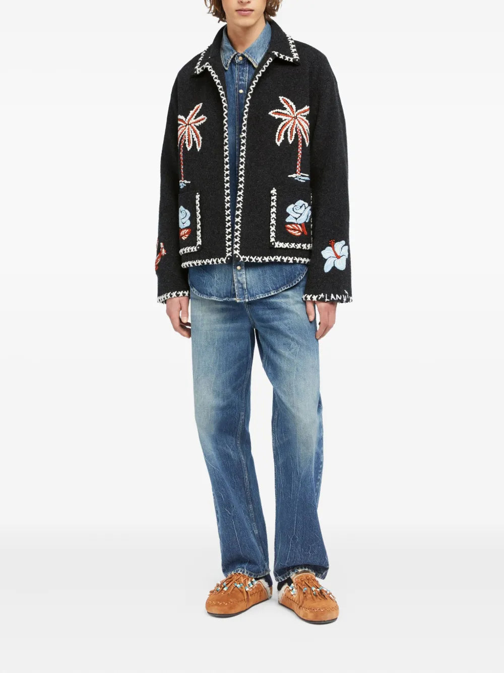 Alanui  embroidered chain-trimmed jacket