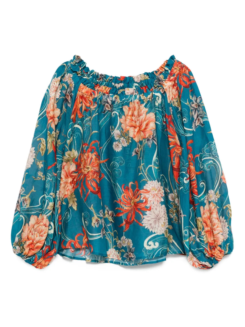 ALEMAIS  floral-print off-shoulder blouse