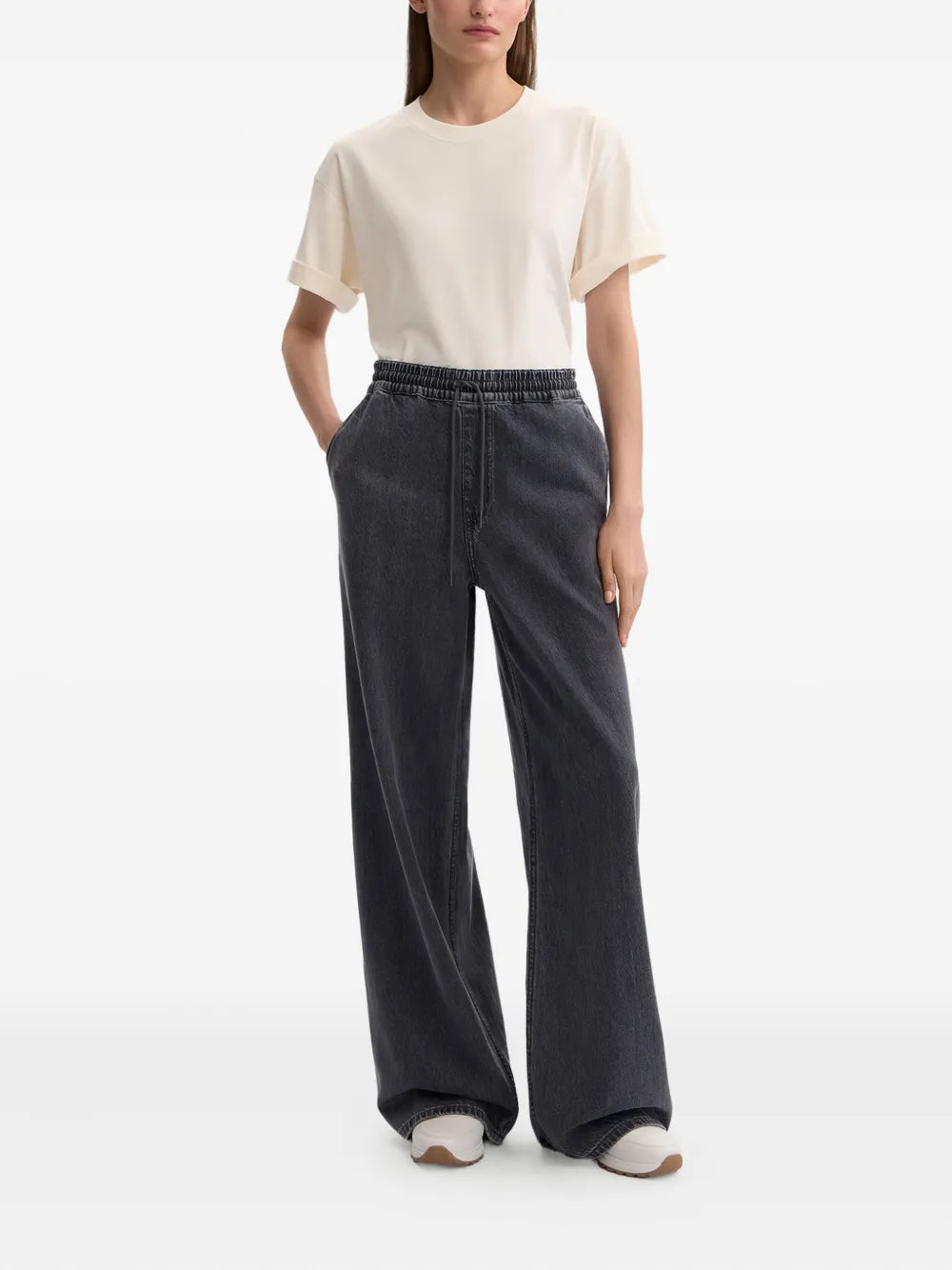 12 STOREEZ  drawstring tie-fastening jeans