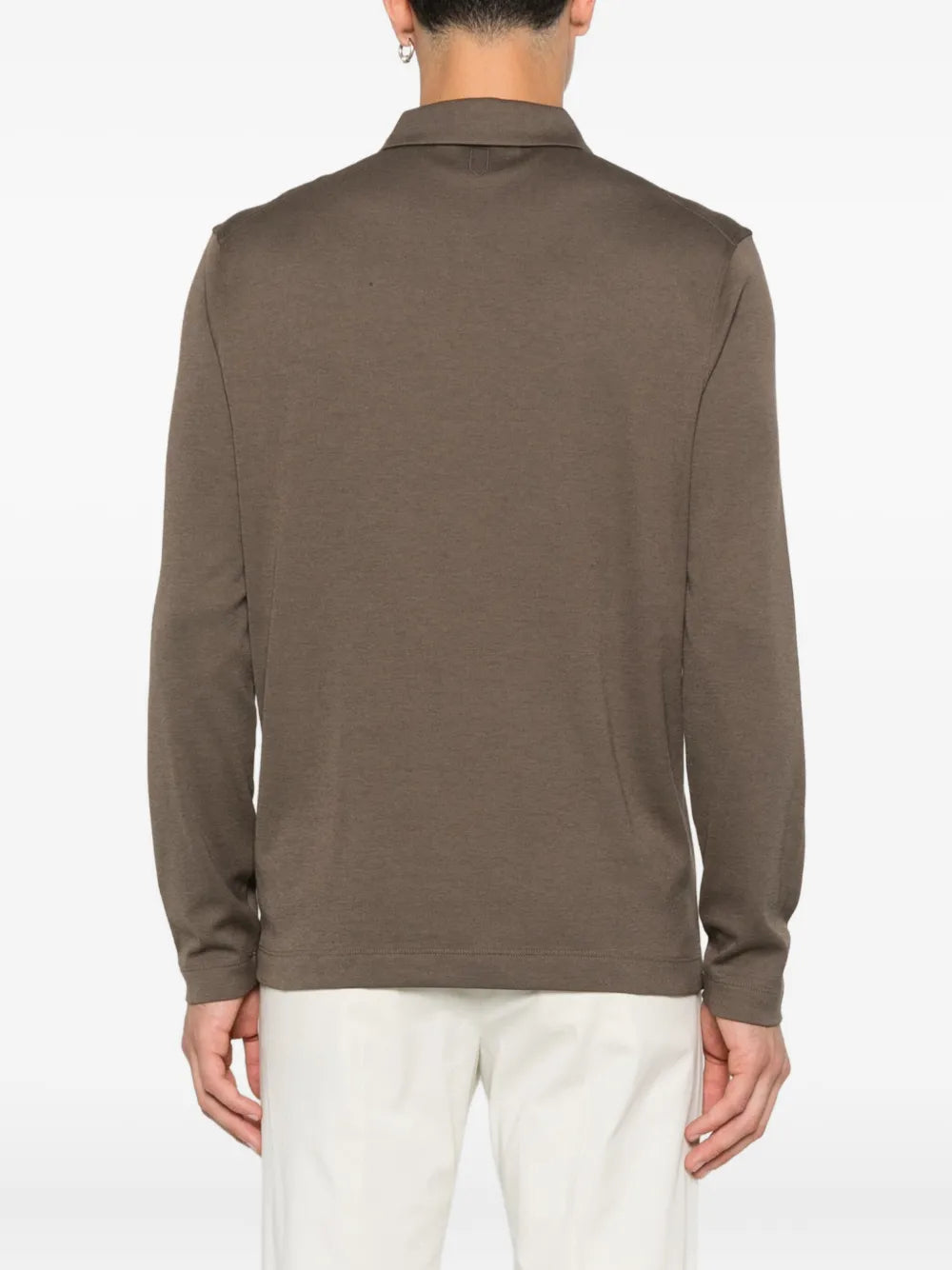 Canali zip-neck long-sleeve sweater