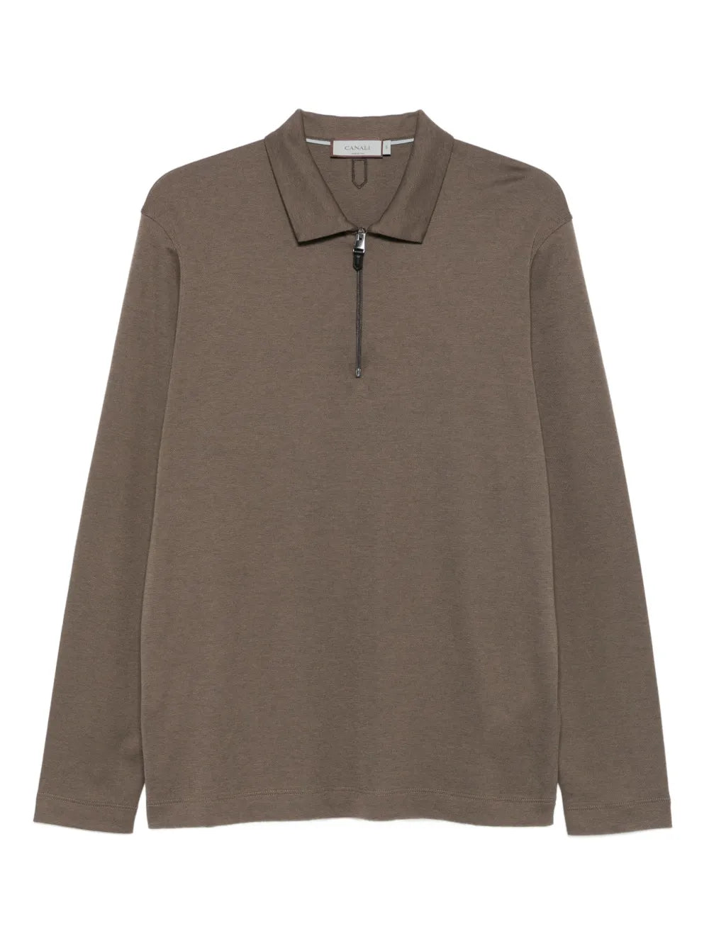 Canali zip-neck long-sleeve sweater