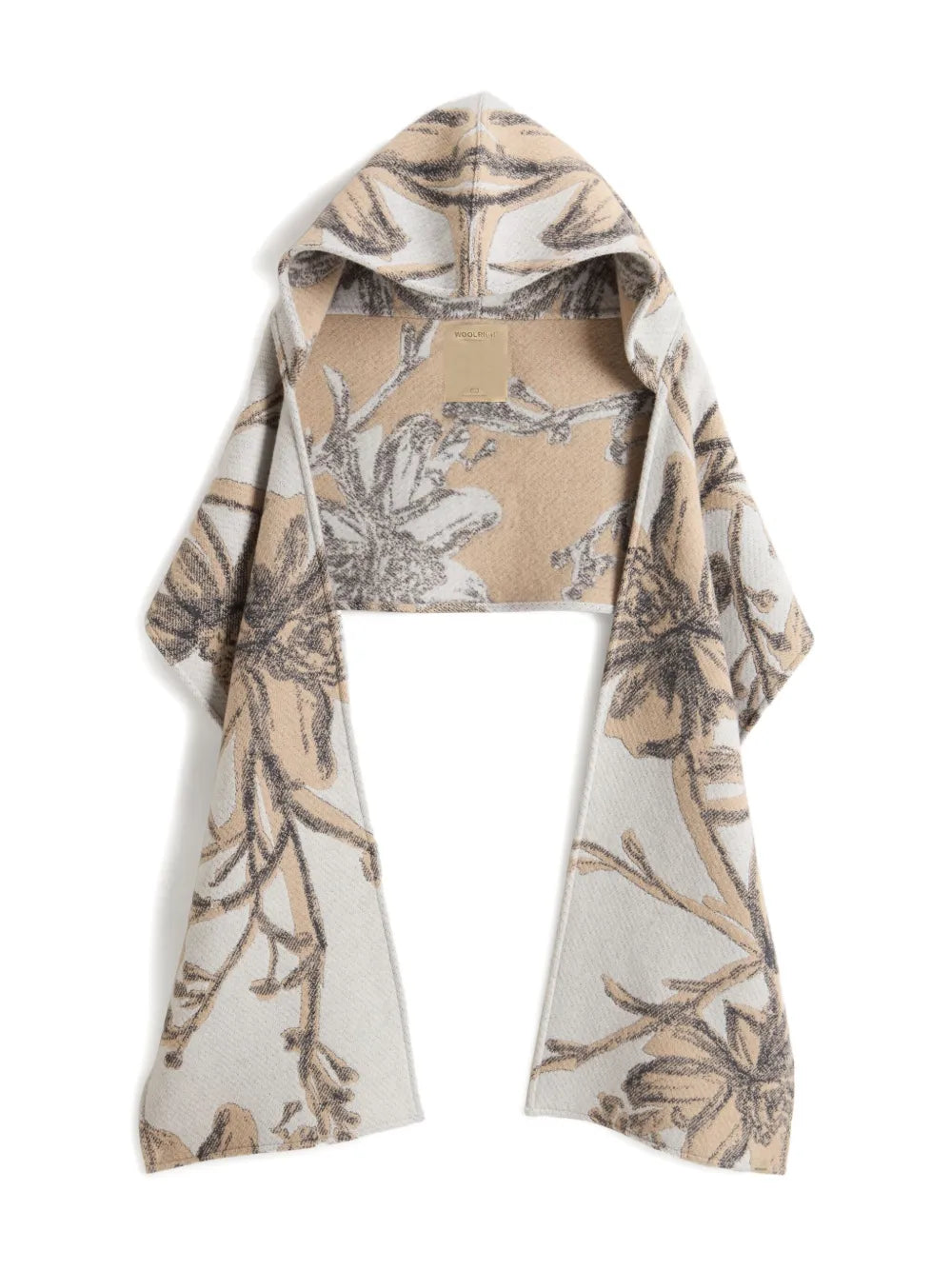 Woolrich  floral-jacquard hooded cape