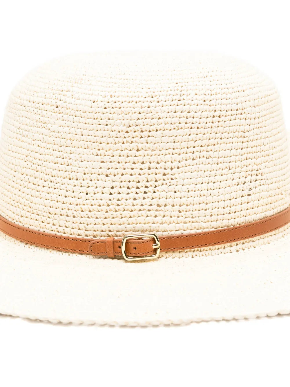 Borsalino  leather-trimmed straw hat