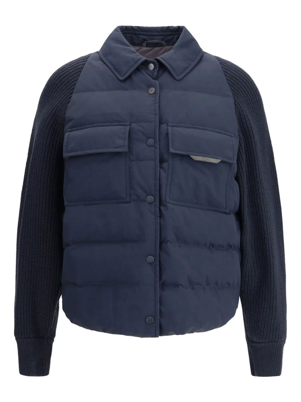 Brunello Cucinelli  padded knitted-sleeve jacket