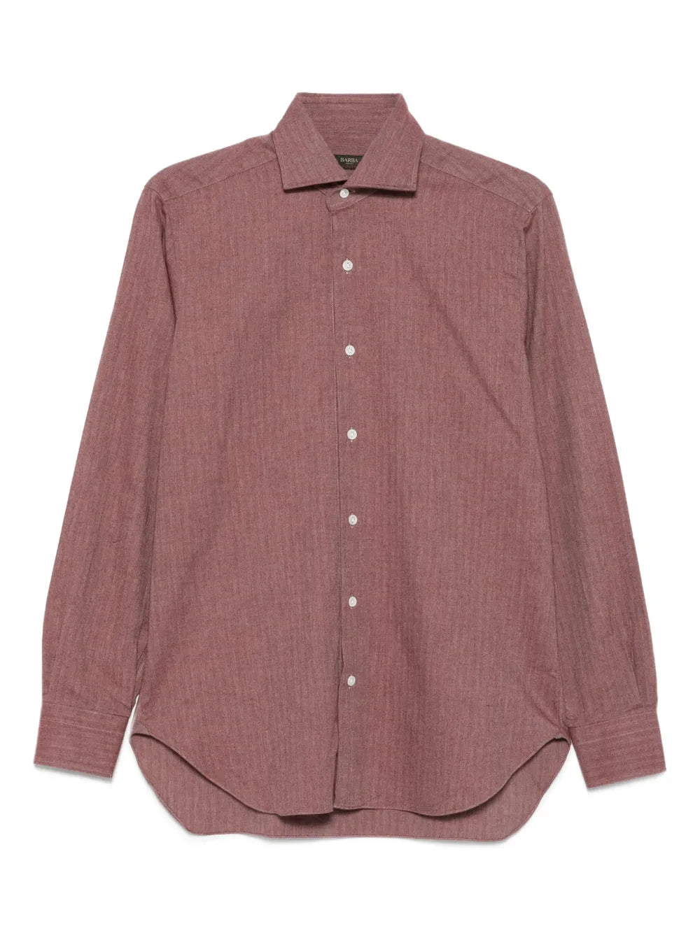 Barba  herringbone-effect cotton shirt