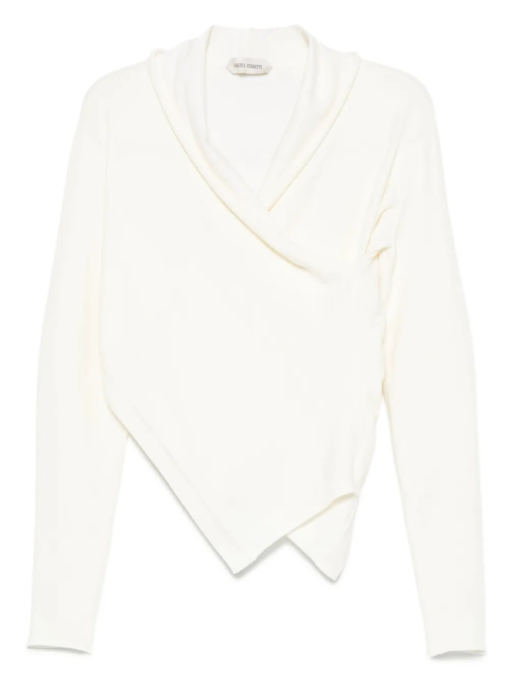 Alberta Ferretti  asymmetric draped wool top