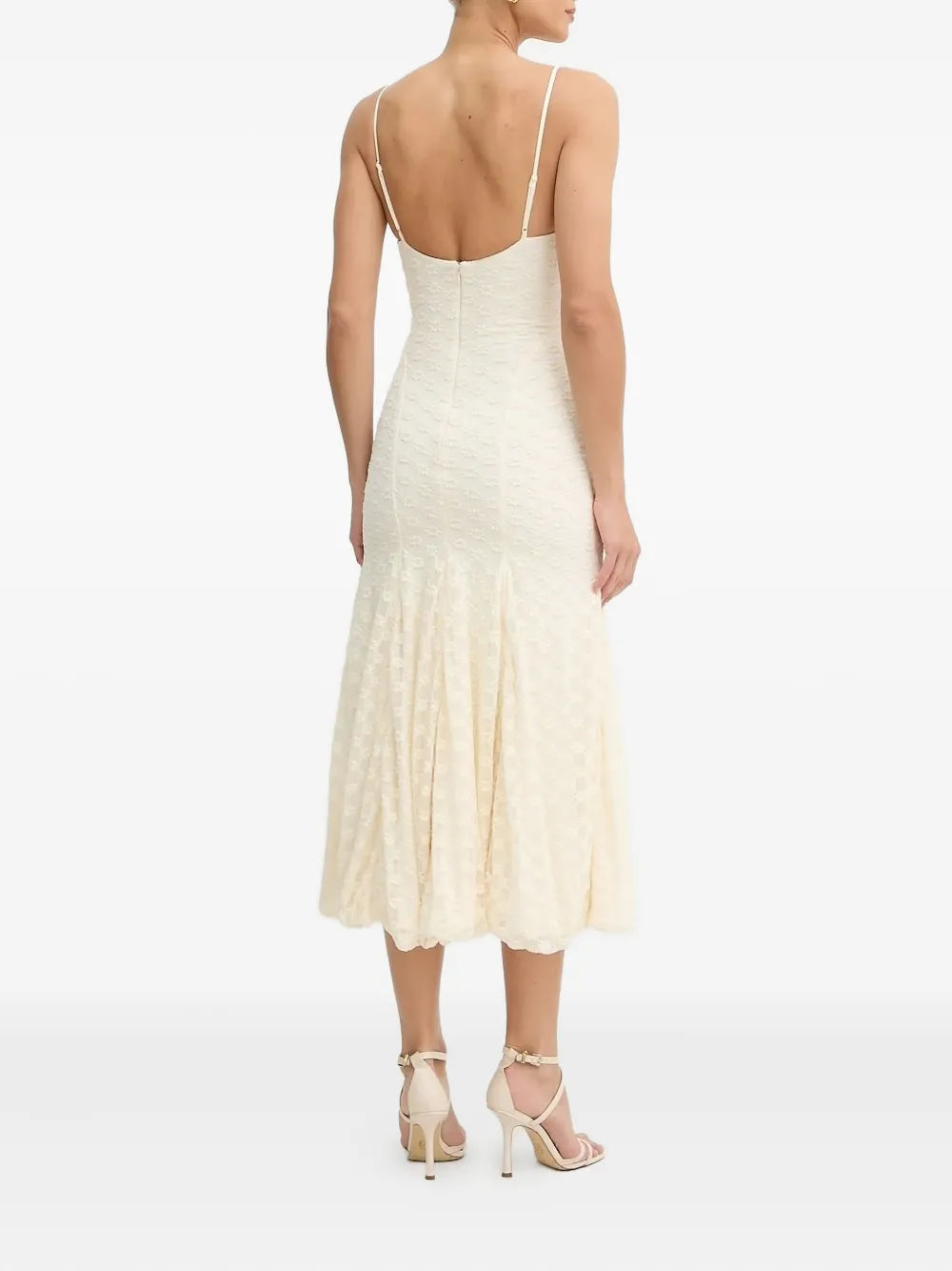 Bardot  lace-up floral midi dress