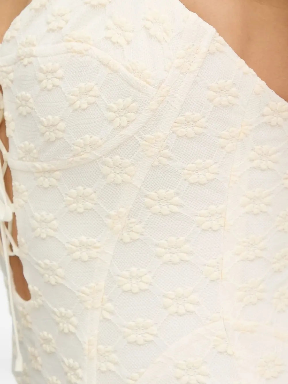 Bardot  lace-up floral midi dress