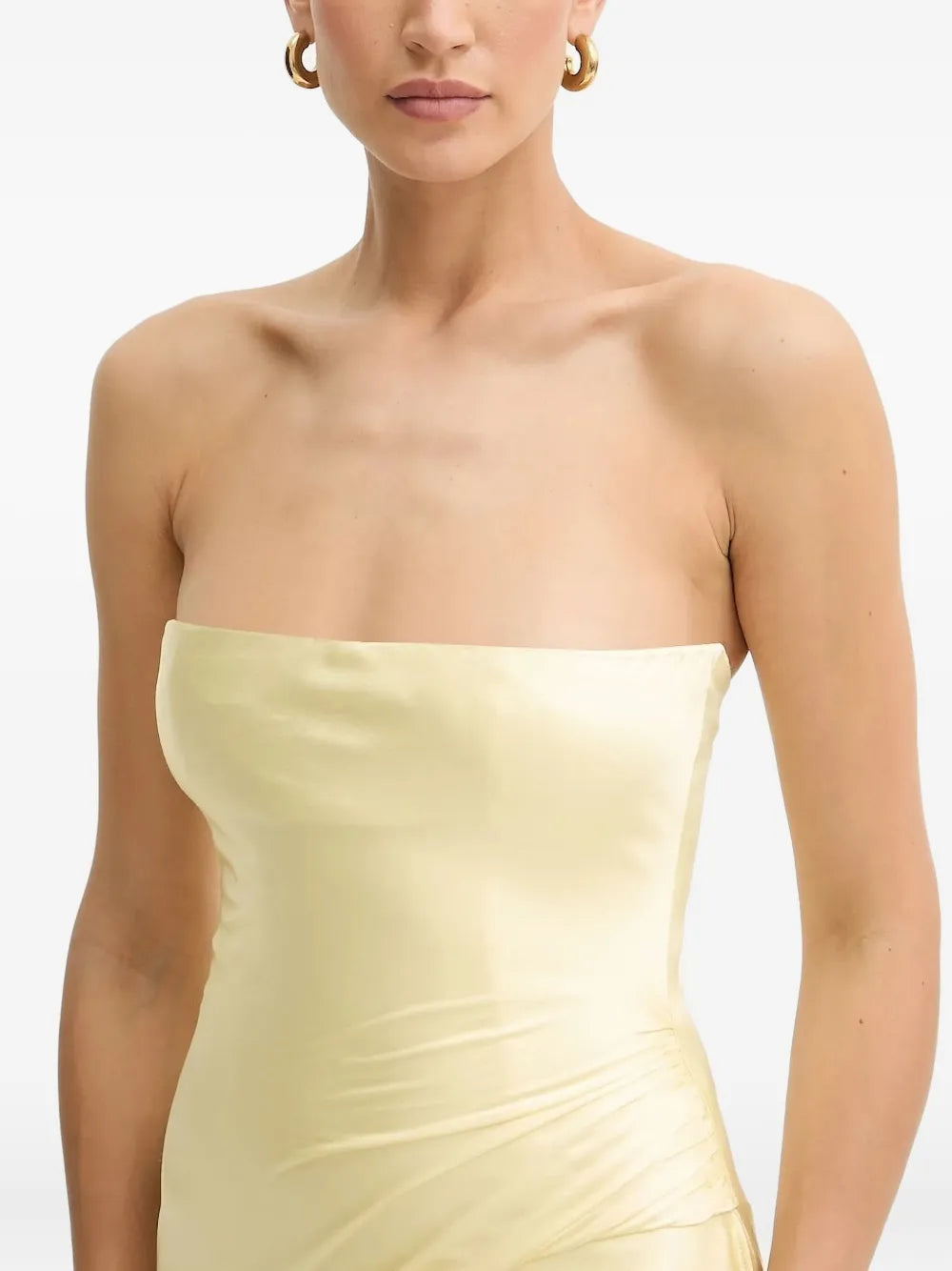 Bardot  strapless ruffled asymmetric dress