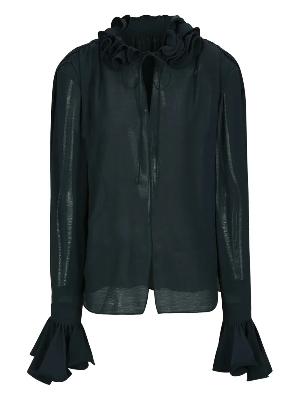 YCH  ruffle-detail blouse