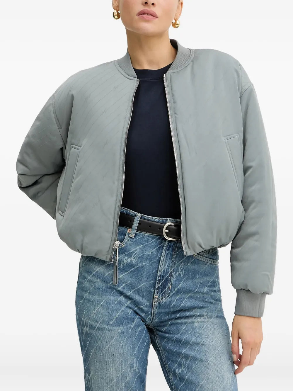 BOSS  padded zip-up bomber jacket