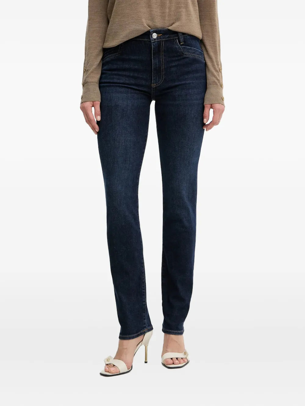 BOSS  detailed straight-leg jeans