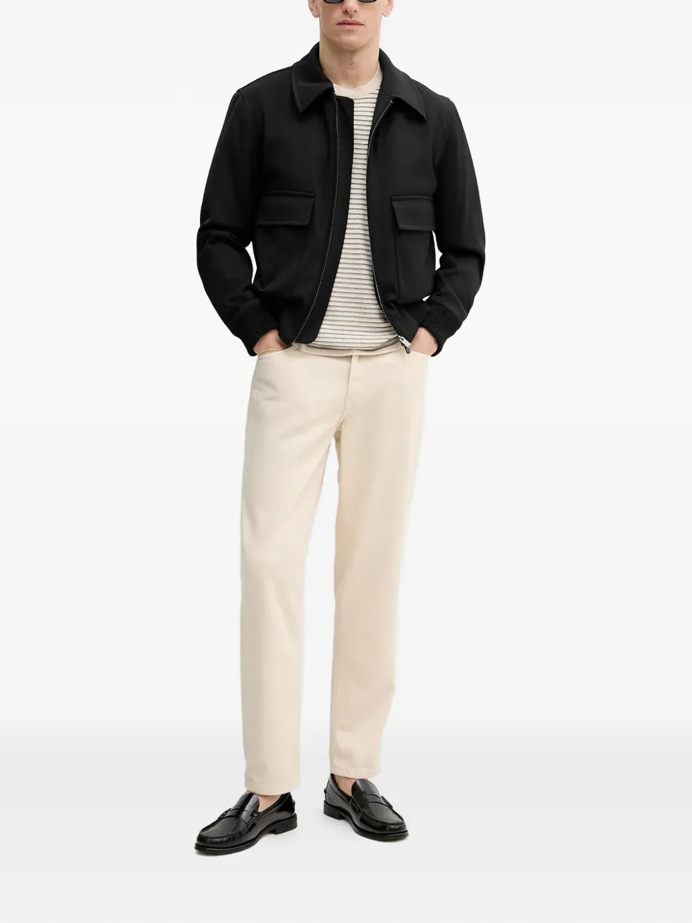 BOSS  flap-pocket zip-front jacket