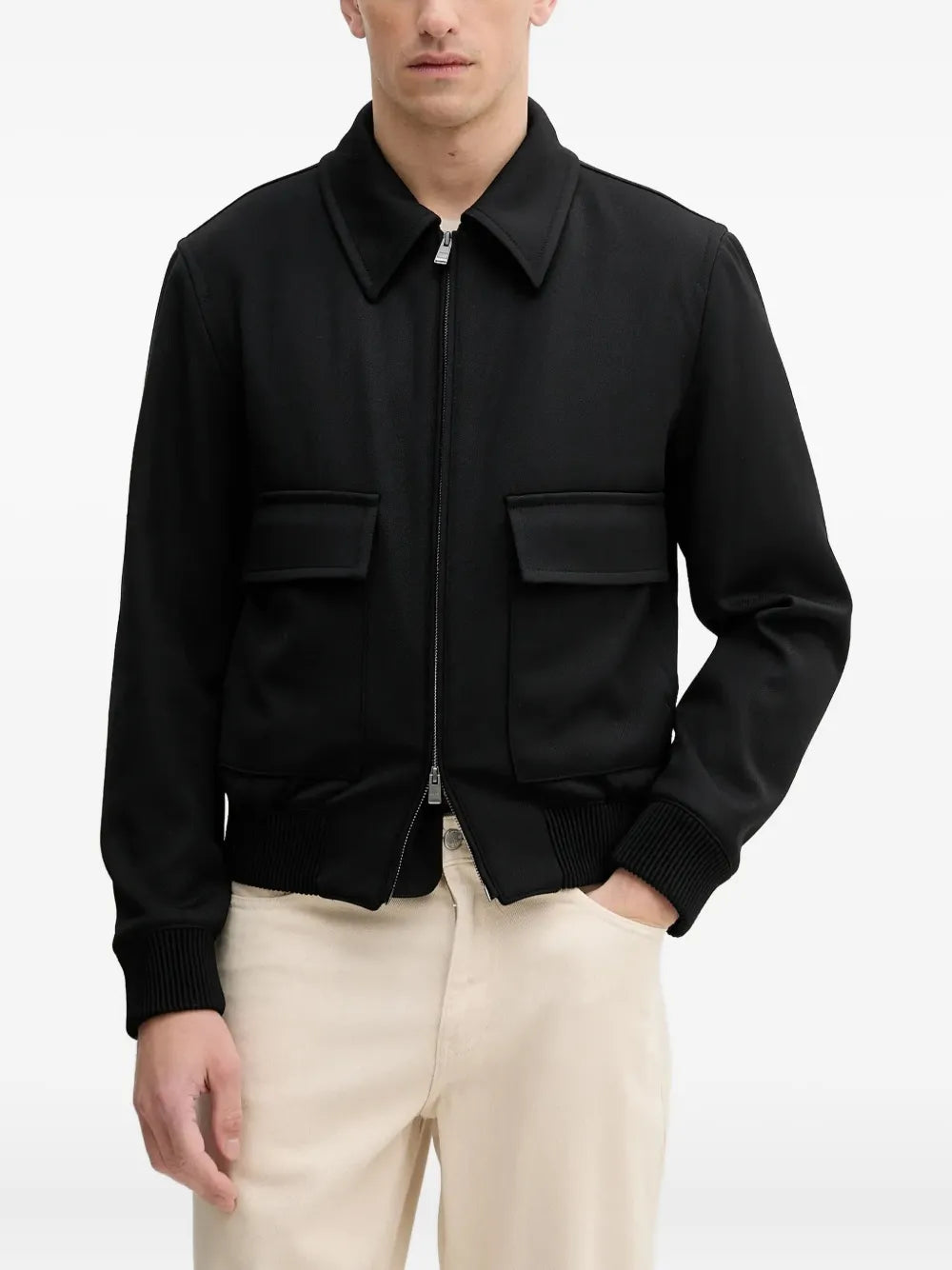 BOSS  flap-pocket zip-front jacket